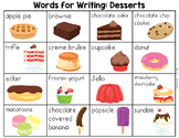 Desserts Word List - Writing Center