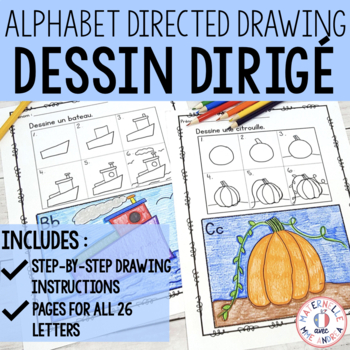 Preview of FRENCH Alphabet Directed Drawing - Dessin dirigé (alphabet en français)