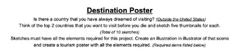 Preview of Destination Poster Adobe Illustrator Project Sheet (Illustration/Design)