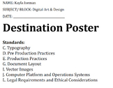 Destination Project Sheet and Lesson plan (Adobe Illustrator)