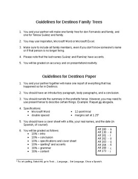 Destinos 1 18 Family Trees And Video Summary Assignment By Kathryn Gray