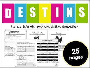 Preview of French Game of Life financial literacy budgétisation littératie financière