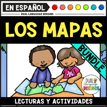 Preview of Map Skills Activities Spanish Bundle | Destrezas para leer mapas