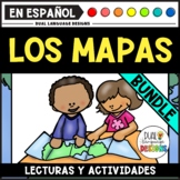 Map Skills Activities Spanish Bundle | Destrezas para leer mapas