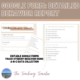 Detailed Behavior Report form
