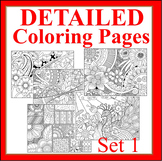 Detailed Coloring Sheets Set 1- 20 Patterned Coloring Pages
