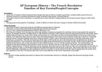 Preview of Detailed French Revolution editable Chronology