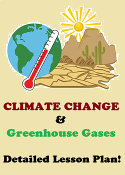 Preview of Climate Change Global Warming Greenhouse Gases Powerpoint LESSON PLAN & Kahoot