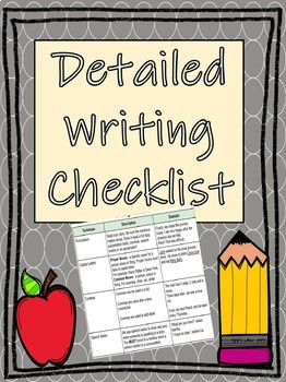 creative writing checklist for students