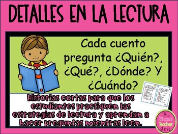 Preview of Reading details in Spanish