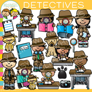 Preview of Detective Classroom Kids School Clip Art