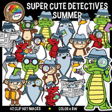 Detective Clipart - Summer Detectives Solving a Mystery Case File