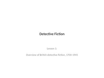 Preview of NO PREP Detective Fiction Introductory Presentation and Lecture