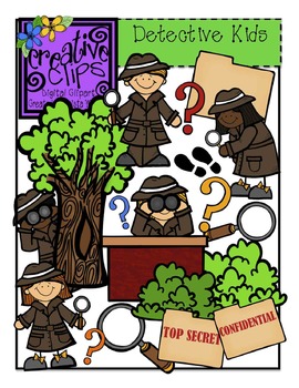 Preview of Detective Kids {Creative Clips Digital Clipart}