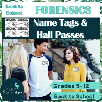 Preview of Back To School Detective Name Tags and Hall passes FORENSICS