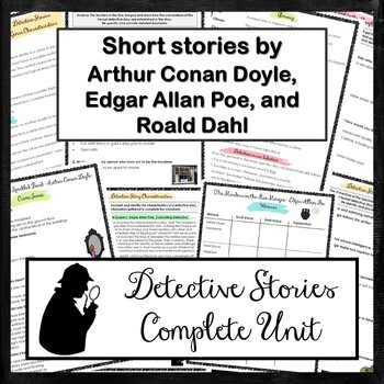 Preview of Detective Stories Unit - Short Stories by Doyle, Poe, Dahl; Sherlock Holmes film