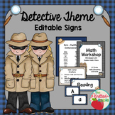 Detective Theme Sign Templates {Editable}