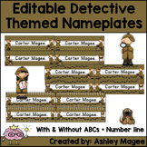 Detective Themed Nameplate/Deskplate/Nametags Editable