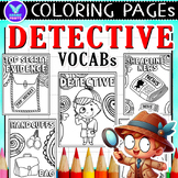 Detective Vocabs Coloring Pages & Writing Paper Art Activi