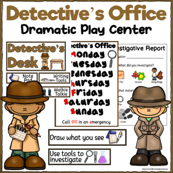 Preview of Detective and Investigation Dramatic Play Center for 3K, Pre-K, and Kindergarten