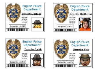 Preview of Detective theme badges,CSI, Police badge, Investigation, Inferencing, Infer, Spy