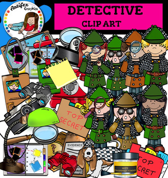 Preview of Detective clip art -Color and B&W- 58 items!