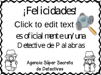 Preview of Detectives de Palabras - Certificado e Insignia