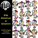 Detective or Scientist Kids Clip Art