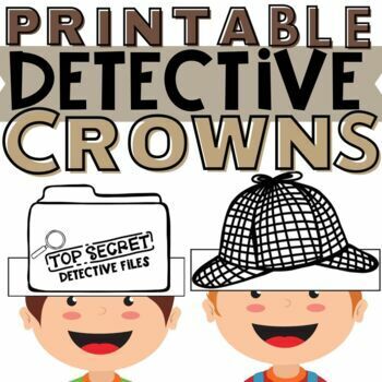 Preview of Detectives Dramatic Play | Community Helpers Craft | Word Detective Paper Crown