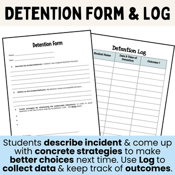 Detention Form & Behavior Essay Prompts by Monsieur M | TpT