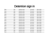 Detention Sign In Form