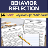 Detention Work | Behavior Reflection | EDITABLE