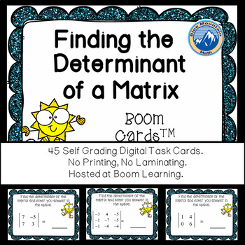 Preview of Determinant of a Matrix Boom Cards--Digital Task Cards