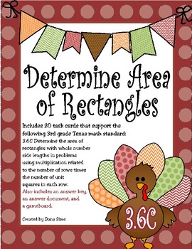 Preview of Determine Area of Rectangles (TEKS 3.6C) STAAR Practice