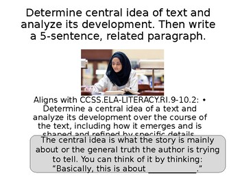 Preview of Determine Central Idea of Paragraph, Development, and Write Paragraph Part 2