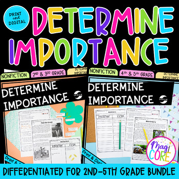 Preview of Determine Importance Close Reading Comprehension Differentiated Bundle Lexile