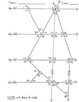 Preview of Determine Missing Angle Measures Worksheets