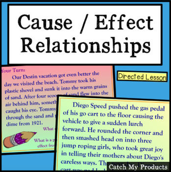 Preview of Causes and Effect Reading Passages Lesson Plan for PROMETHEAN Board Use
