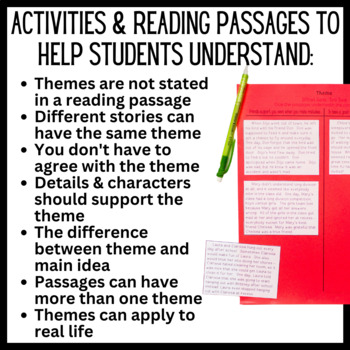 Determine Theme - Reading Passages, Activities, Graphic Organizers