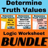 Determine Truth Values Worksheets Bundle | Logic Worksheet