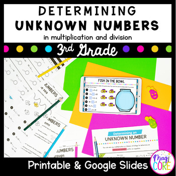 Preview of Unknown Number Multiplication Division Missing Factor Divisor 3rd Grade 3.OA.A.4