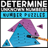 Multiplication & Division Number Puzzles - Determine Unkno
