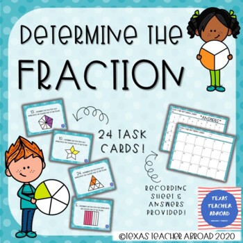 Preview of Determine the Fraction Task Cards (3.3A, 3.NF.A)