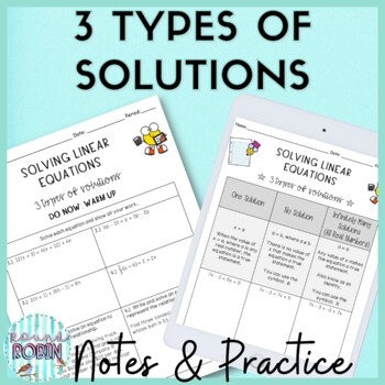 Preview of Determine the Number of Solutions Guided Notes