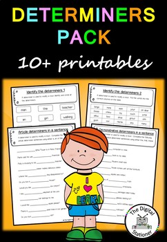 Preview of Determiner Pack (Parts of Speech) – 10+ worksheets/printables
