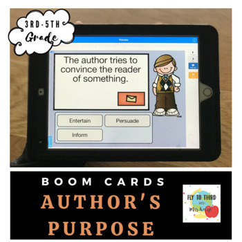 Preview of Determining Author's Purpose-Boom Cards-Distance Learning