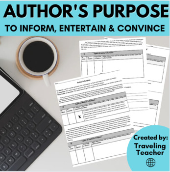Preview of Determining Authors Purpose: ELA Test Prep, Reading Passages, Skills, Strategies