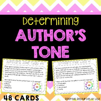 Preview of Determining Author's Tone Task Cards