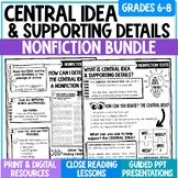 Central Idea and Supporting Details Bundle | Main Idea | I