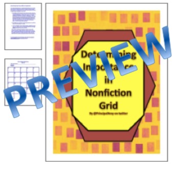 Preview of Determining Importance in Informational Text Thinktivity- Grid & Lessons